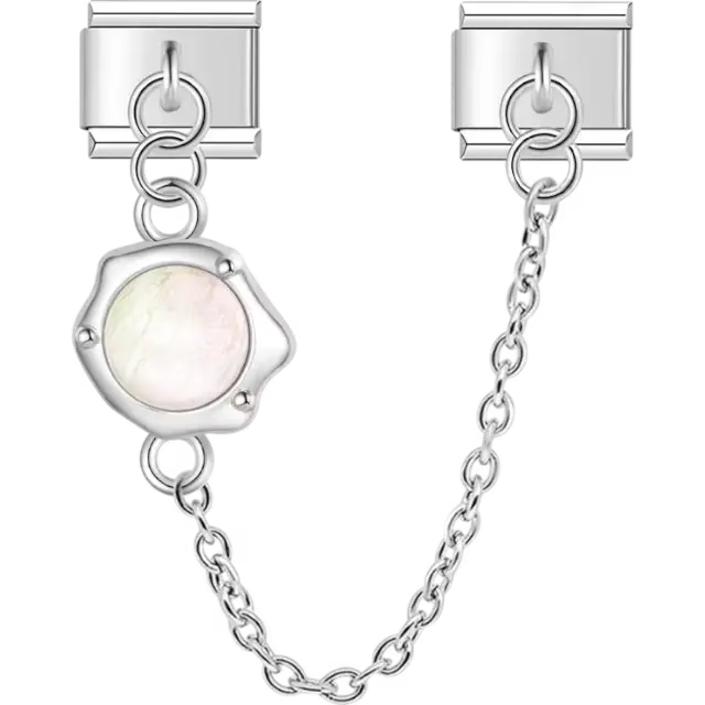 Chain with moonstone centerpiece Italian charm bracelet link