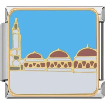 Mosque domes and minaret Italian charm bracelet link