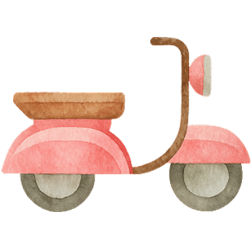 Italian motorcycle watercolor illustration