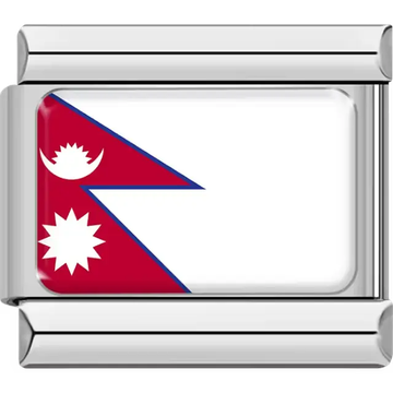 Nepalese flag Italian charm bracelet link