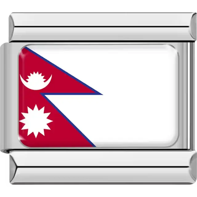 Nepalese flag Italian charm bracelet link