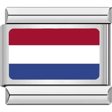 Dutch flag Italian charm bracelet link