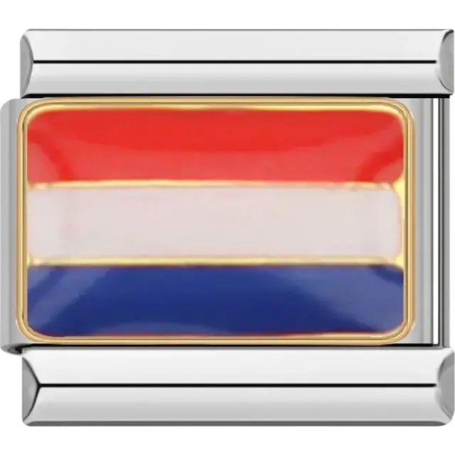 Netherlands flag Italian charm bracelet link