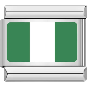 Nigerian flag Italian charm bracelet link