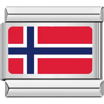 Norwegian flag Italian charm bracelet link