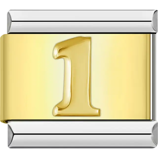 Number "1" Italian charm bracelet link