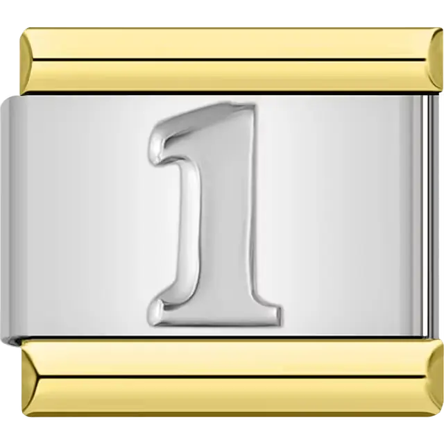 Number "1" Italian charm bracelet link