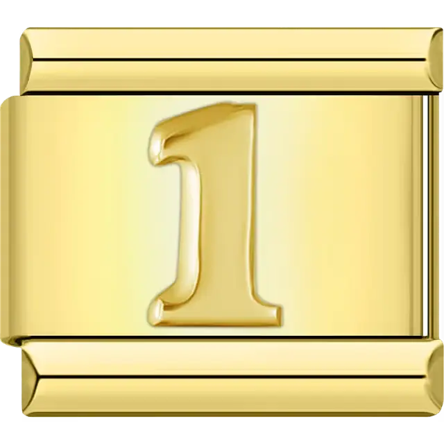 Number "1" Italian charm bracelet link