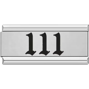 Black "111" in gothic font Italian charm bracelet link