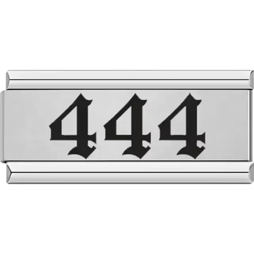 Black "444" in gothic font Italian charm bracelet link