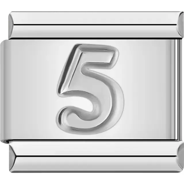Number "5" Italian charm bracelet link