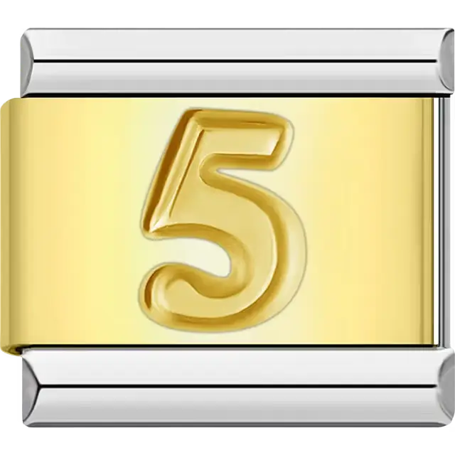 Number "5" Italian charm bracelet link