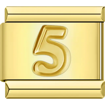 Number "5" Italian charm bracelet link
