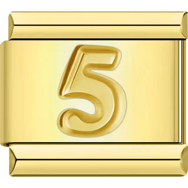 Number "5" Italian charm bracelet link