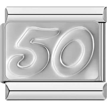 Number "50" Italian charm bracelet link