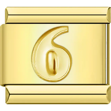 Number "6" Italian charm bracelet link