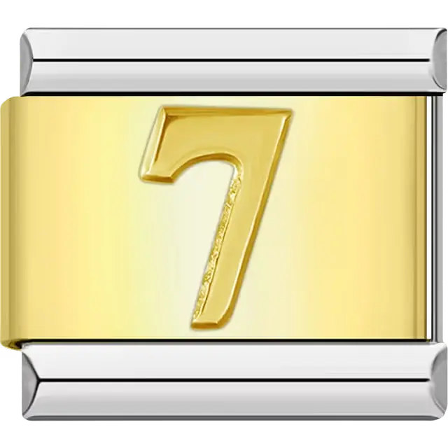 Number "7" Italian charm bracelet link