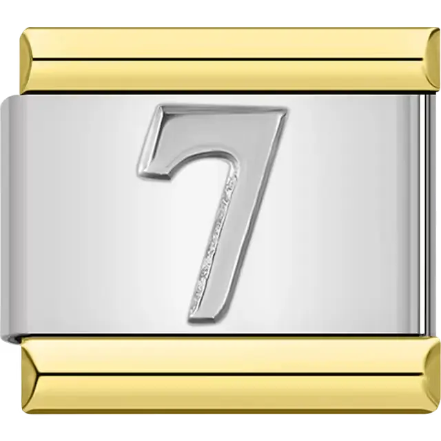 Number "7" Italian charm bracelet link