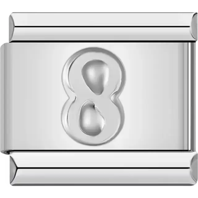 Number "8" Italian charm bracelet link