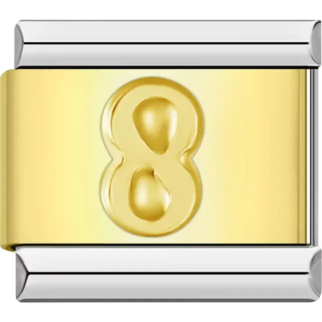 Number "8" Italian charm bracelet link
