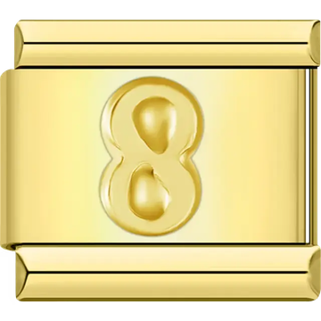 Number "8" Italian charm bracelet link