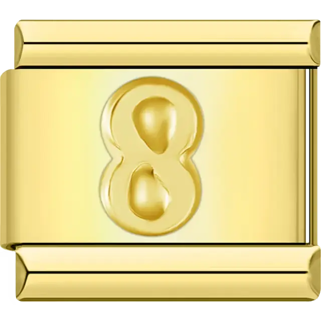 Number "8" Italian charm bracelet link