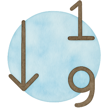 Numbers 1 to 9 watercolor illustration