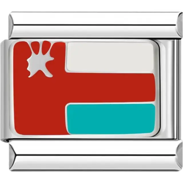 Omani flag Italian charm bracelet link