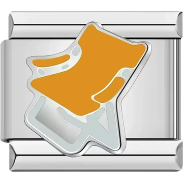 Modern orange beach chair design with silver accents Italian charm bracelet link