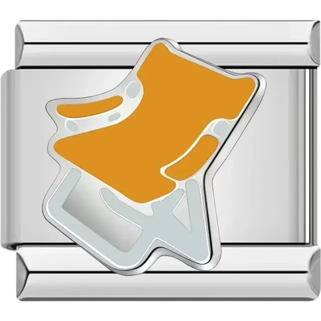 Modern orange beach chair design with silver accents Italian charm bracelet link