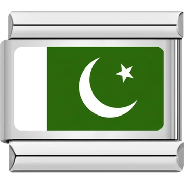 Pakistani flag Italian charm bracelet link