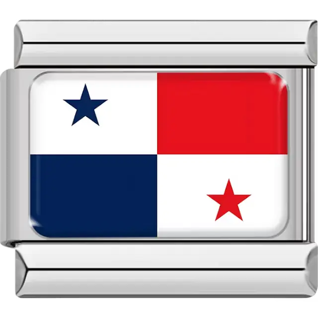 Panamanian flag Italian charm bracelet link
