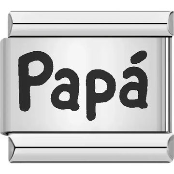 "Papá" text Italian charm bracelet link