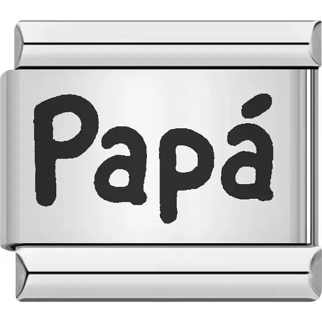 "Papá" text Italian charm bracelet link