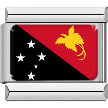 Papua New Guinea flag Italian charm bracelet link
