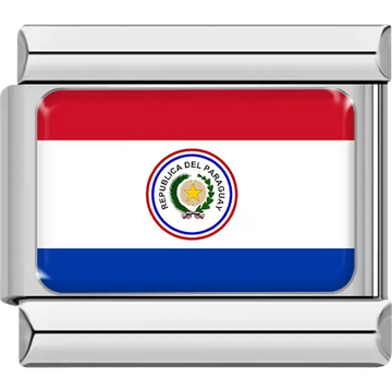 Paraguayan flag Italian charm bracelet link