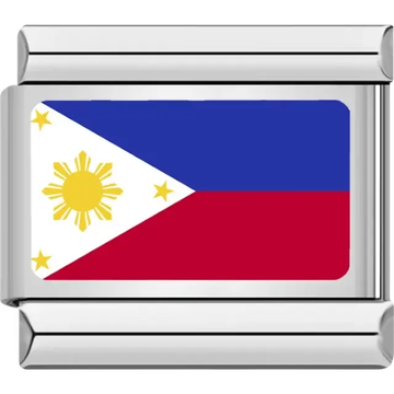 Philippine flag Italian charm bracelet link