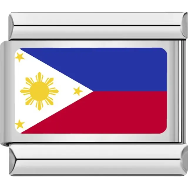 Philippine flag Italian charm bracelet link