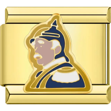 Pickelhaube helmet with blue and white details Italian charm bracelet link