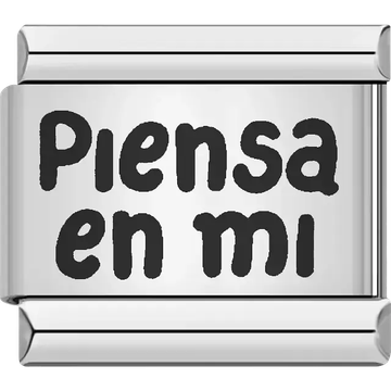 "Piensa En Mi" text Italian charm bracelet link