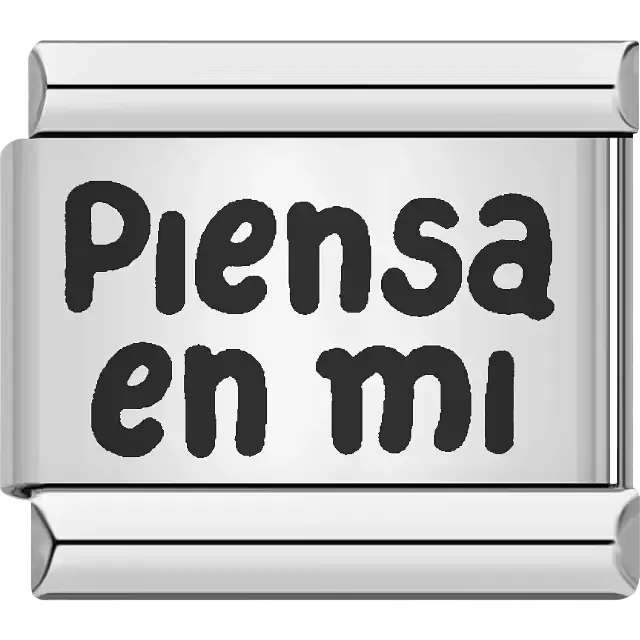 "Piensa En Mi" text Italian charm bracelet link
