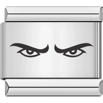 Black piercing eyes with sharp brows Italian charm bracelet link