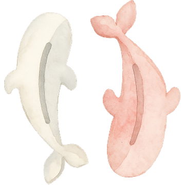 Piesces watercolor illustration