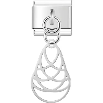 Pine cone cutout dangle Italian charm bracelet link