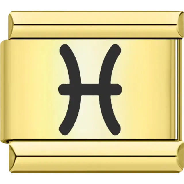 Pisces zodiac sign Italian charm bracelet link