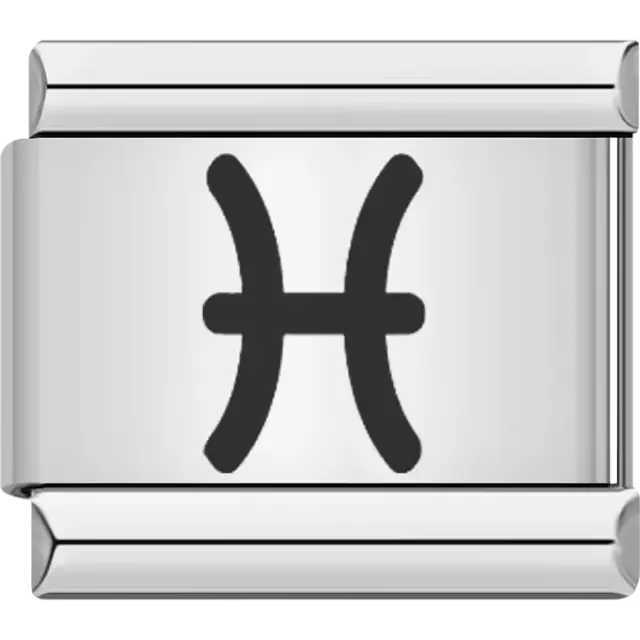 Pisces zodiac sign Italian charm bracelet link