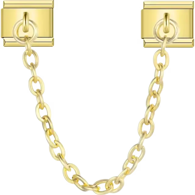 Plain safety chain Italian charm bracelet link