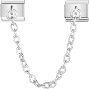 Plain safety chain Italian charm bracelet link