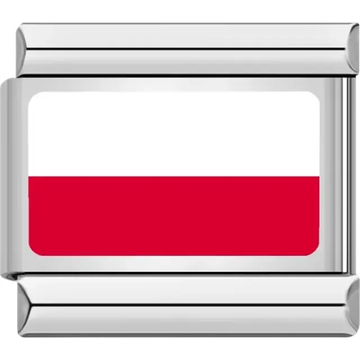 Polish flag Italian charm bracelet link