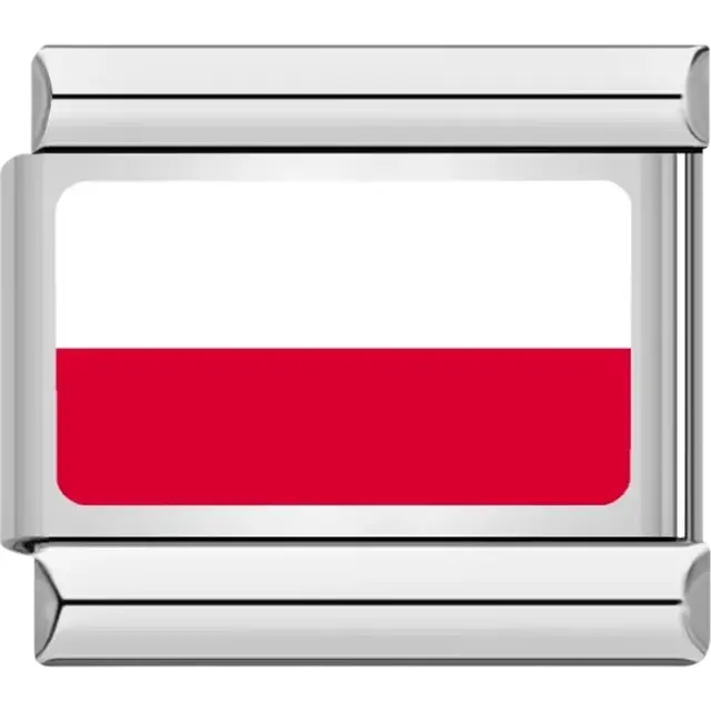 Polish flag Italian charm bracelet link